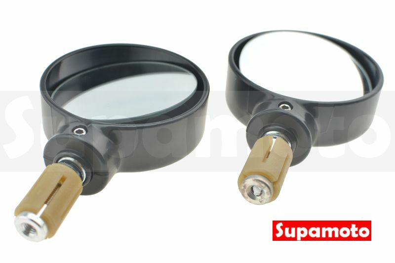 -Supamoto- M62 端子鏡 牛角鏡 後照鏡 後視鏡 咖啡 圓型 端子 車把 手把 仿賽 cafe