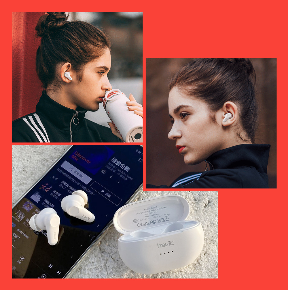 Havit,海威特,TW915ANC主動降噪真無線藍牙耳機,主動式降噪,通透模式,10mm複合振膜喇叭,IPX5防汗防水,高清ENC通話降噪,舒適佩戴,4g超輕機身,長時間續航