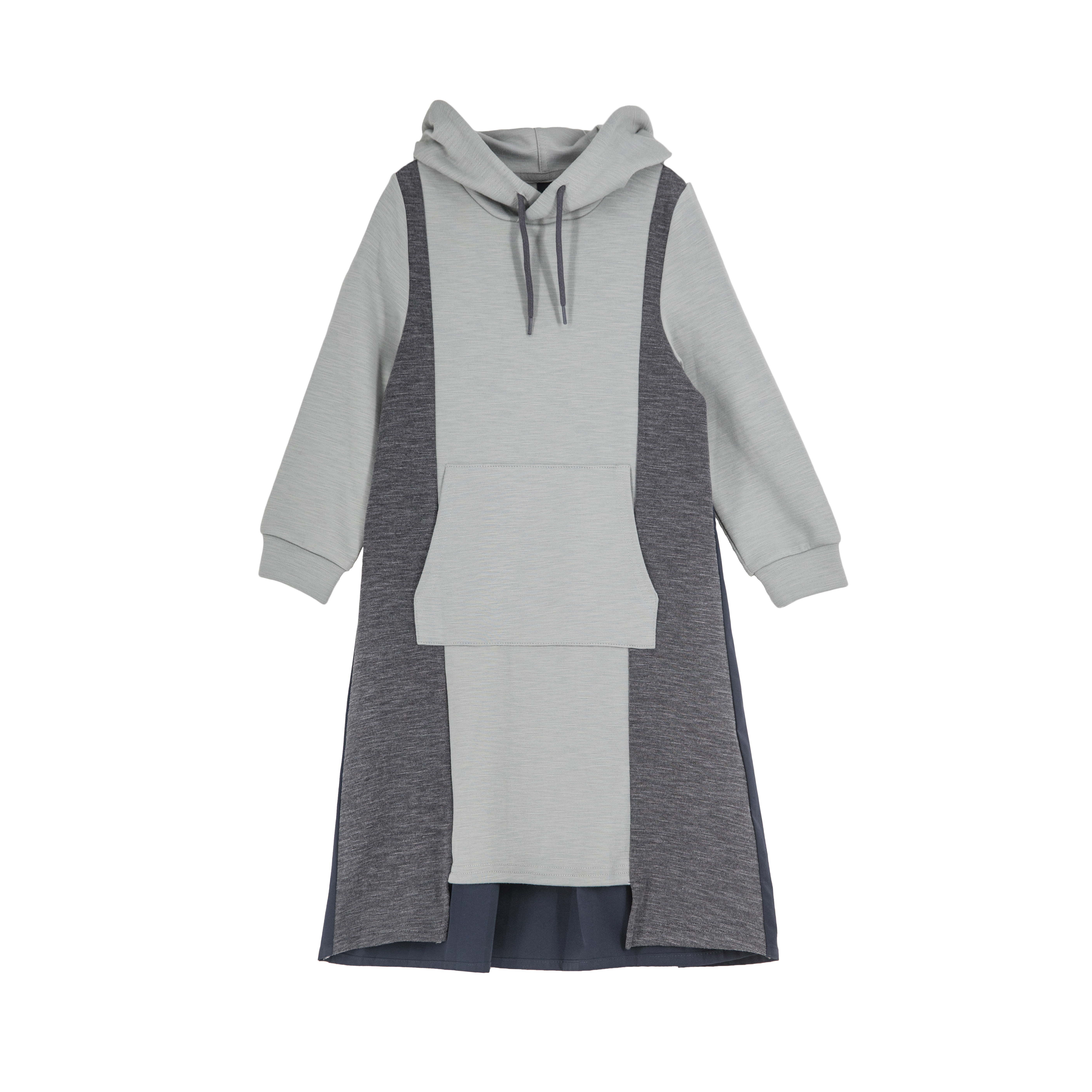 Colorblock hoodie dress with pleated details (KIDS) - D291D