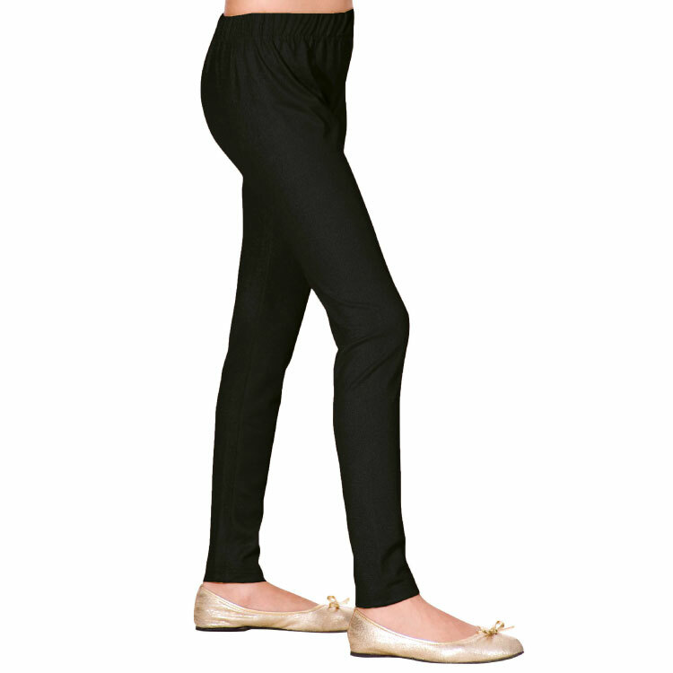 Girl Black Stretchable Legging Q0283