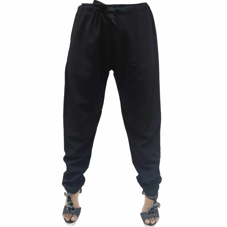 Women Black Koshibo Adjustable Waist Pants D9928BK
