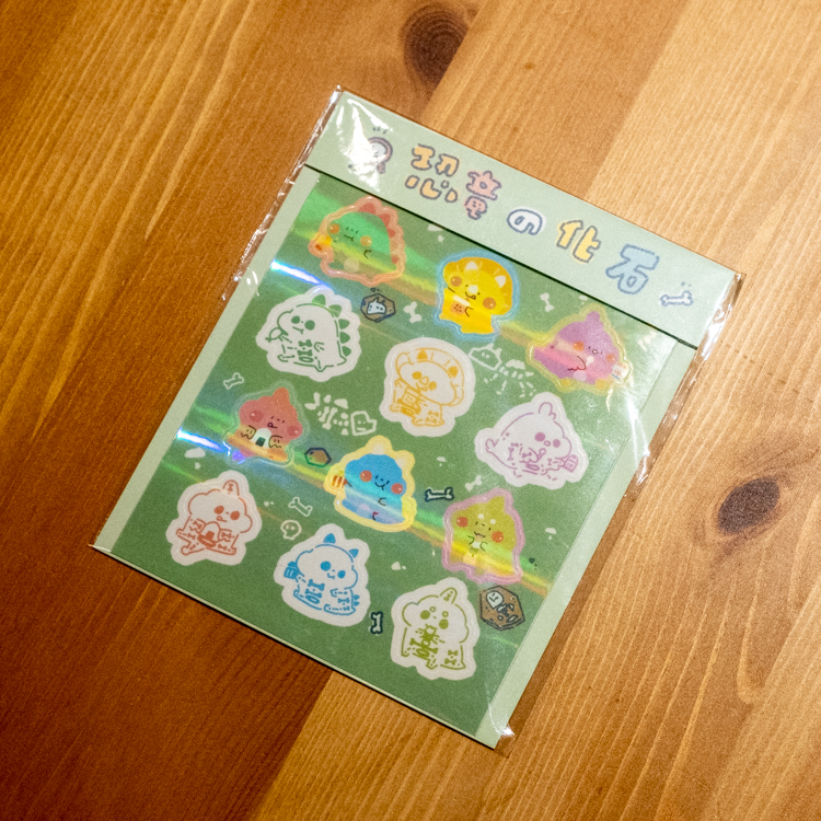 狗狗的小跳步，繪蹦砰｜雷射膜防水貼紙｜化石恐龍