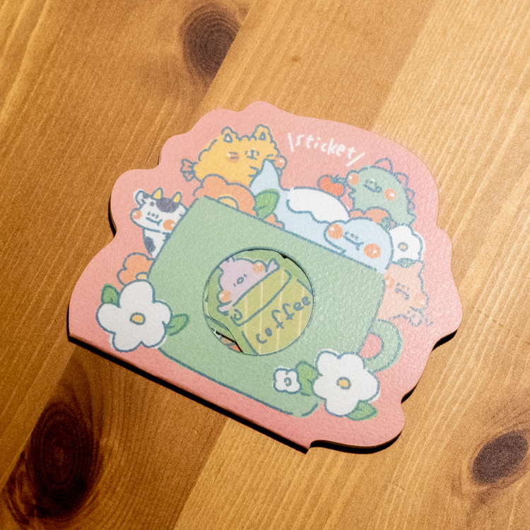 狗狗的小跳步，繪蹦砰｜和紙貼紙｜咖啡牛奶