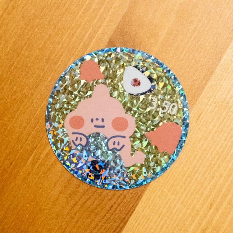 狗狗的小跳步，繪蹦砰｜雷射防水貼紙｜飯糰翼手龍