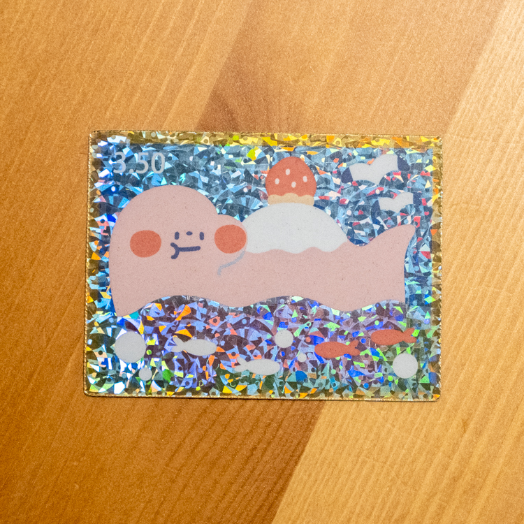 狗狗的小跳步，繪蹦砰｜雷射防水貼紙｜草莓雷龍