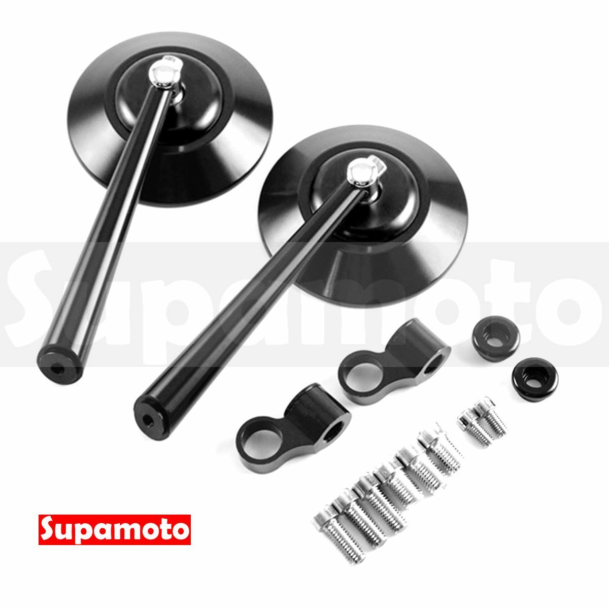 -Supamoto- M73 CNC 黑 後視鏡 後照鏡 下移 復古 CAFE 咖啡 通用 改裝 鋁合金 重機 大羊