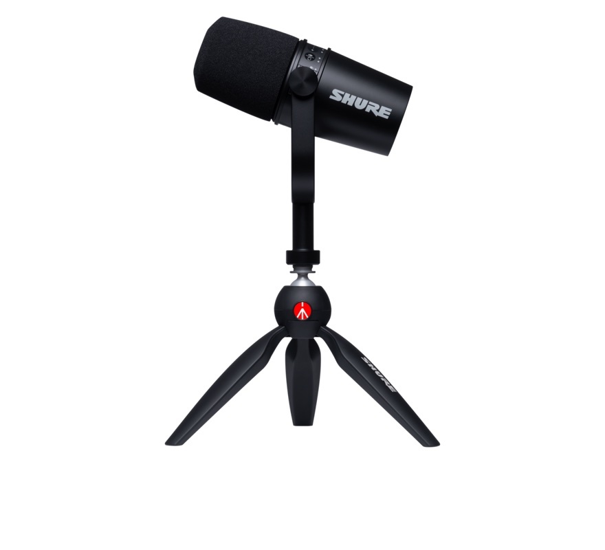 SHURE MV7-K-BNDL 含manfrotto 腳架組 Podcast Kit 人聲麥克風 USB動圈式麥克風 適用於Podcast 播客、錄音、直播、演出