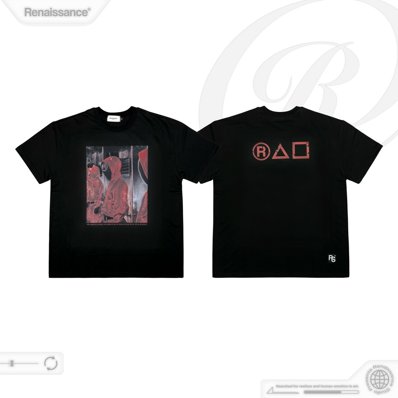 RENAISSANCE 新款 魷魚遊戲 黑紅 白紅 斑駁 短袖 T “ Squid game Tee “