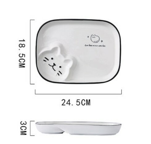 日式系列可愛貓咪分隔盤子 | 一套兩隻 | 可放微波爐 焗爐使用 (逢星期日截單後7-14個工作天發貨)
