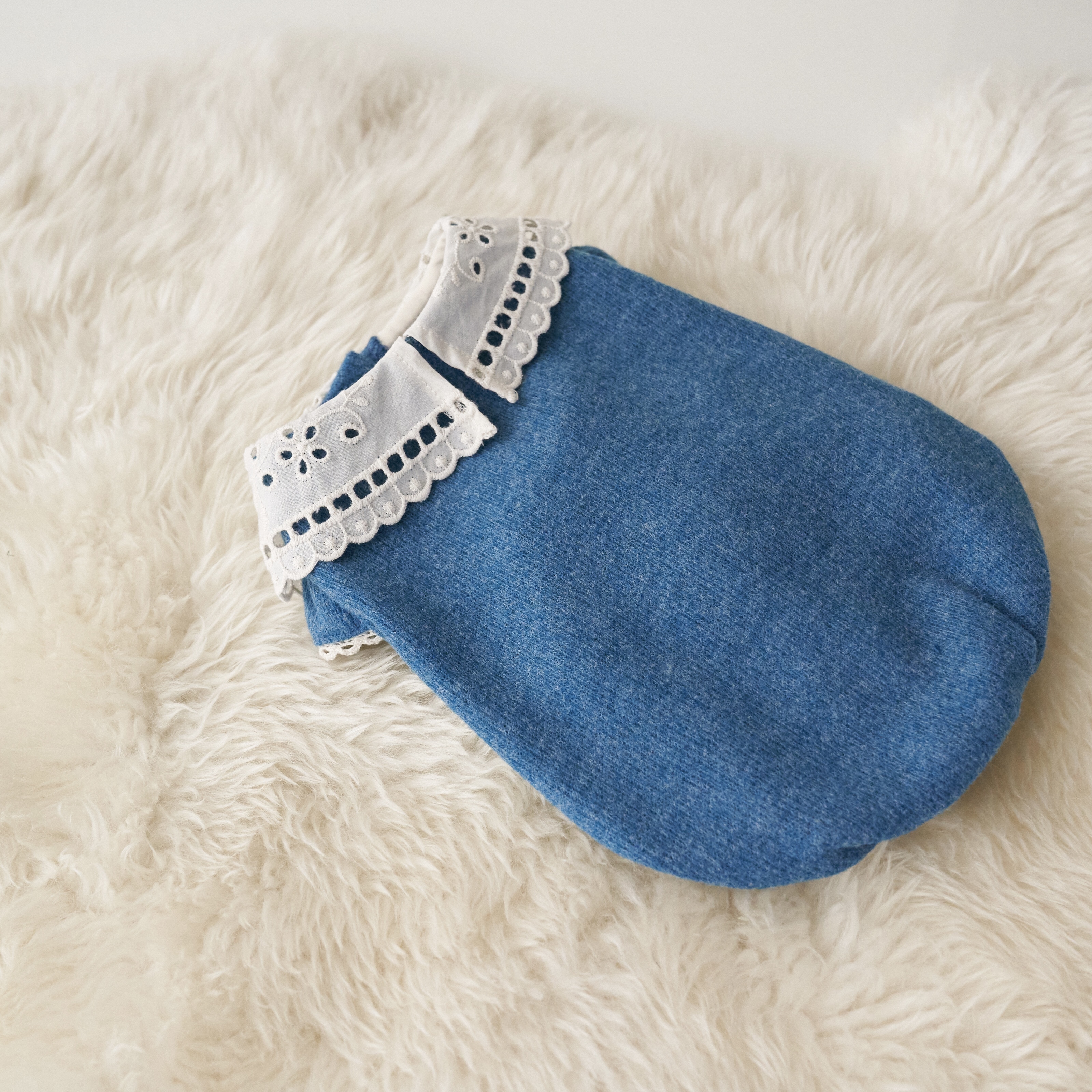 蕾絲領開衫上衣-土耳其藍-It’s sunny outside-寵物服飾