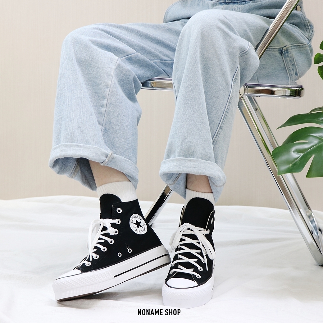 CONVERSE Chuck Taylor All Star Lift 厚底 高筒 帆布鞋 黑