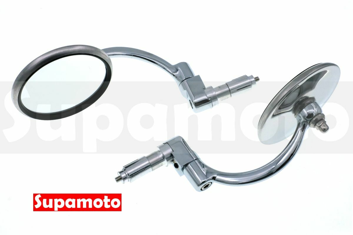 -Supamoto- M232 電鍍 圓形 牛角鏡 車把鏡 端子鏡 手把鏡 後照鏡 後視鏡 SR400 檔車 復古