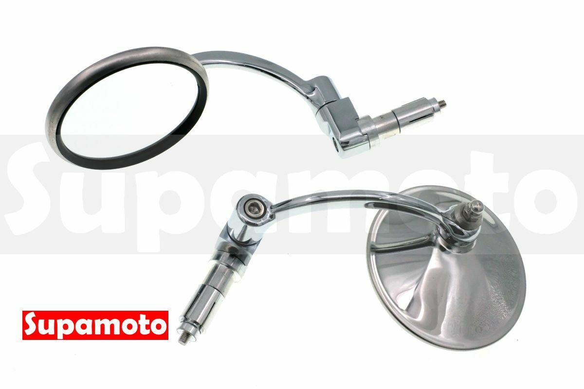 -Supamoto- M232 電鍍 圓形 牛角鏡 車把鏡 端子鏡 手把鏡 後照鏡 後視鏡 SR400 檔車 復古