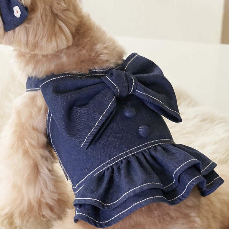 牛仔俏皮蝴蝶帶短版 - 連衣裙-It’s sunny outside