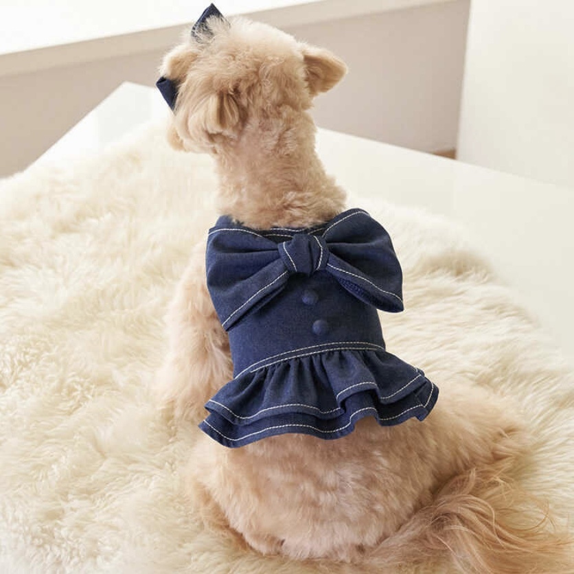 牛仔俏皮蝴蝶帶短版 - 連衣裙-It’s sunny outside