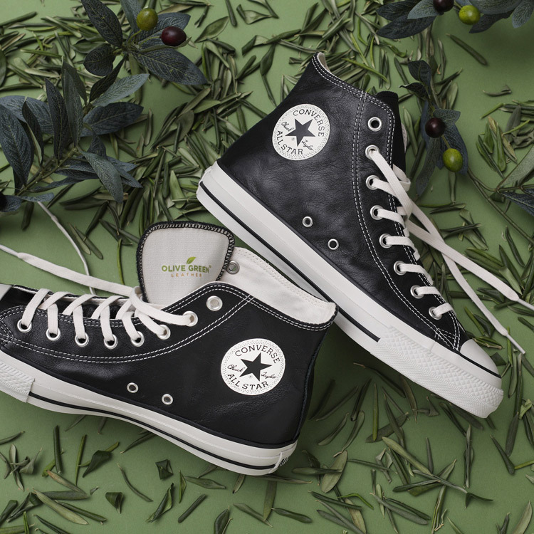保証書付 Olive Star All Converse Green Hi Leather スニーカー