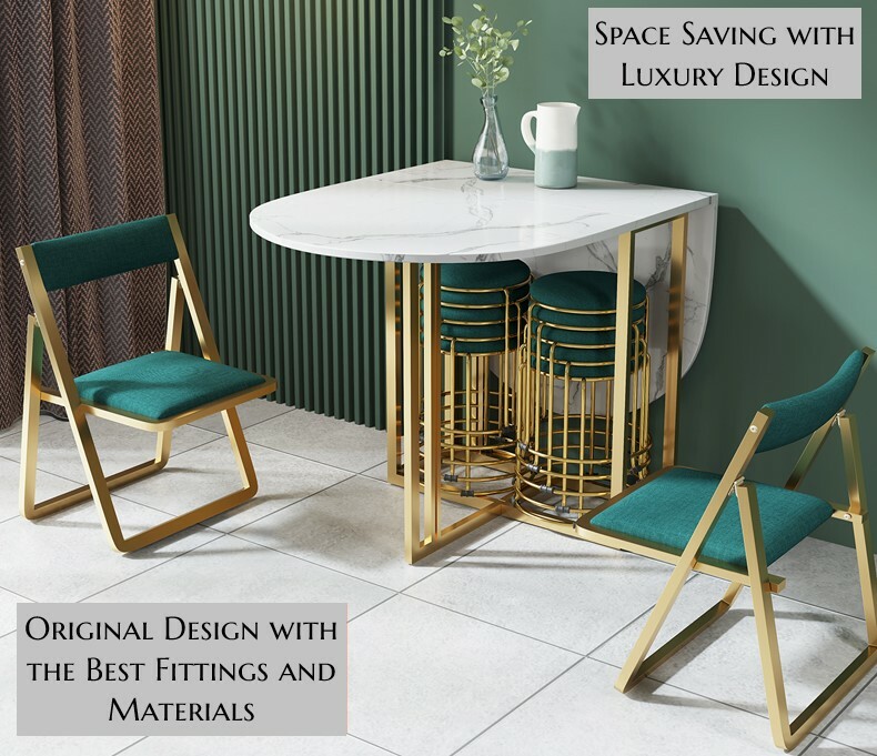 MARILOU Series Luxury Nordic Folding Dining Table Set