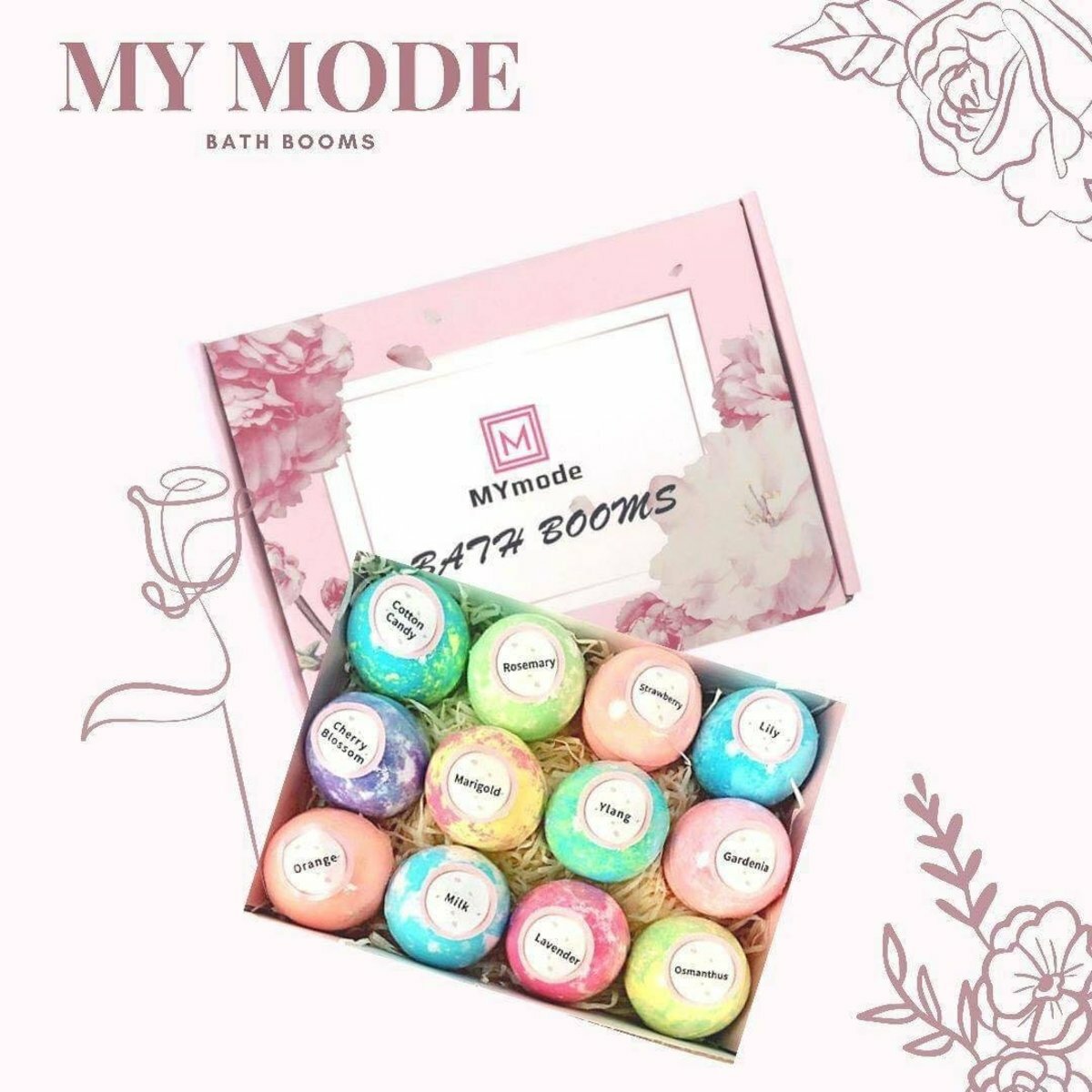 MY MODE BATH BOOMS - 浴鹽球浮水型爆炸球套裝 70g x 12