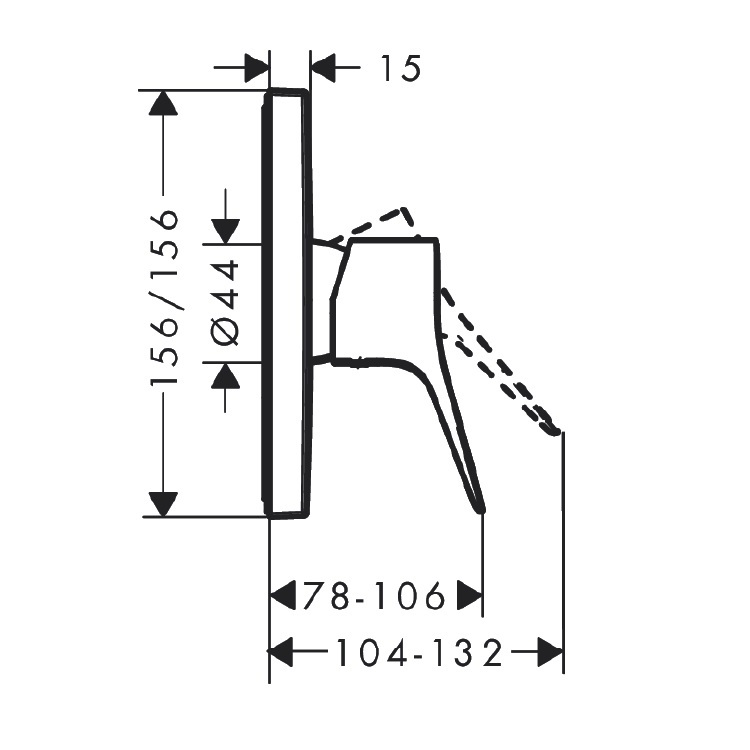 hansgrohe Vivenis 75615, -000 + 01800, -180 Single lever shower mixer for concealed installation - GA Approval