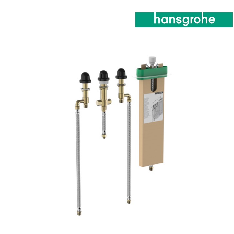 hansgrohe Vivenis 75444, -000 + 13440, -180 4-hole rim mounted single lever bath mixer, with AirPower waterfall cascade flow