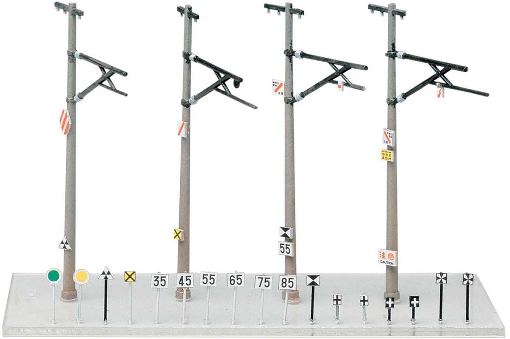 Greenmax 2183 N規 單線架線柱.16入.未上色