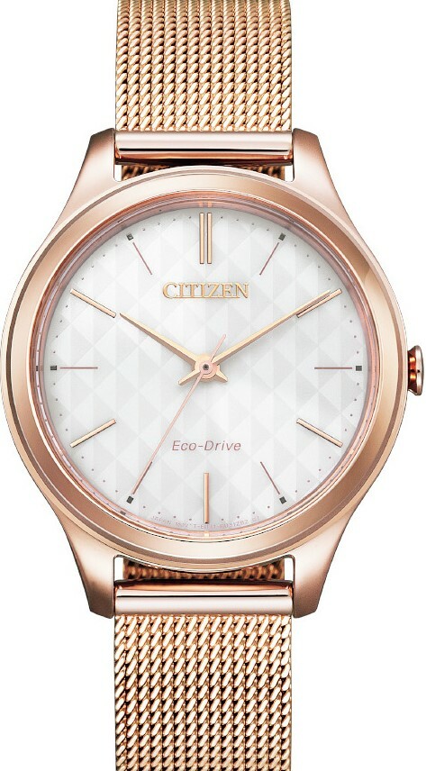 萬年鐘錶 - Citizen 星辰錶   玫瑰金米蘭錶帶光動能女錶   EM0508-80A 錶徑 32MM