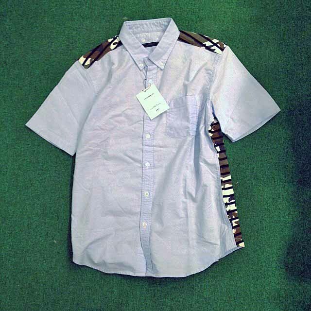 ⏱️限時優惠LIMITED TIME SALE: SOPHNET BACK CAMO PANEL SHIRT SS (SLIM FIT) - LT.BLUE SIZE XL IN STOCK NOW (現貨發售中)