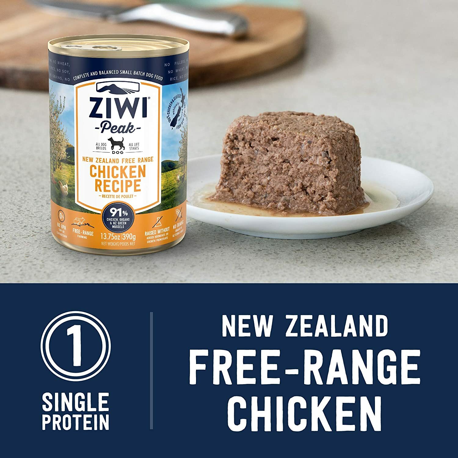 ZiwiPeak Canned Wet Dog Food - Free-Range Chicken 170g x 12