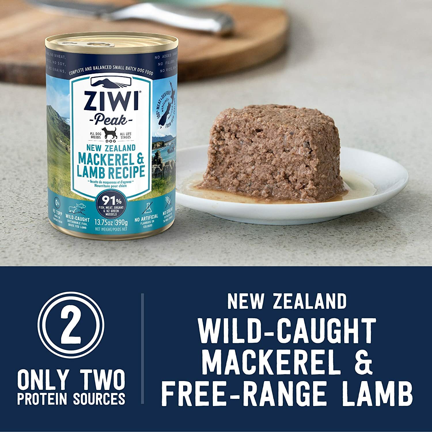 ZiwiPeak Canned Wet Dog Food - Mackerel & Lamb 170g x 12