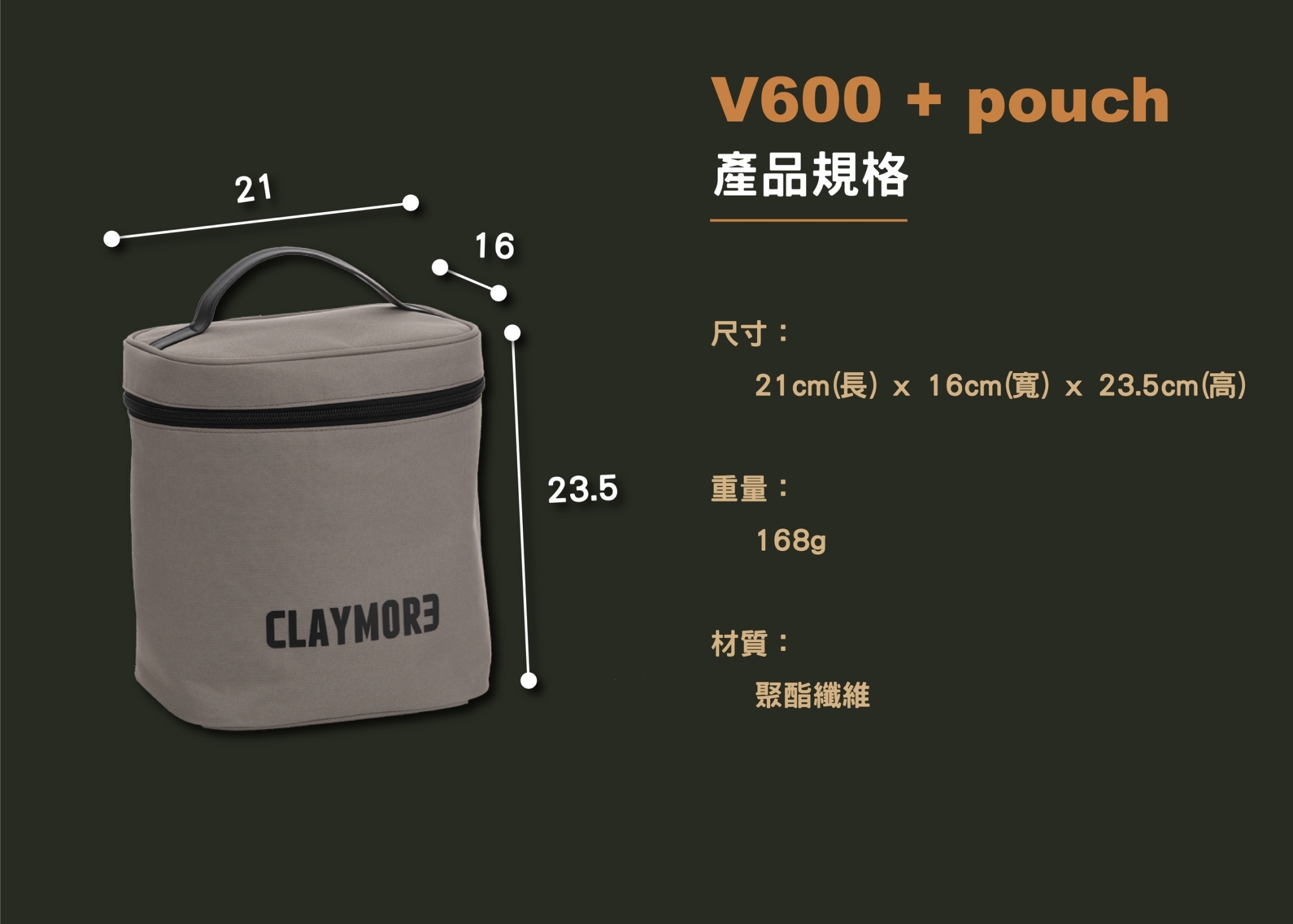 【美品】CLAYMORE FAN V600+ 専用収納バッグ CLAYMORE クレイモア FAN V600+ 専用収納ポーチ FAN V600 +CASE