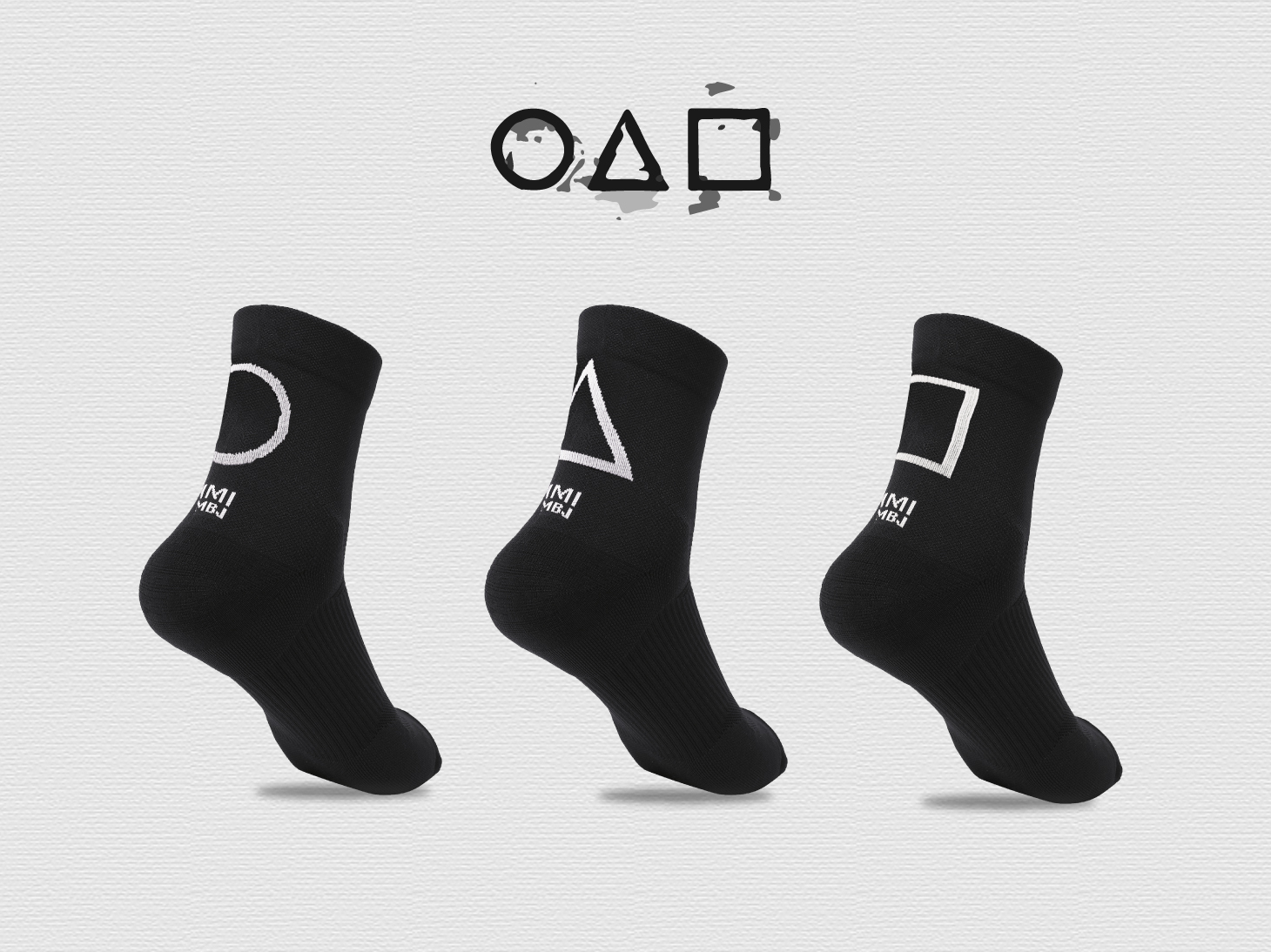 阿嚕咪專屬｜極簡幾何｜3雙一組．壓力3/4襪