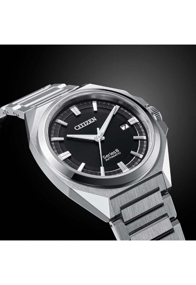 萬年鐘錶 - Citizen 星辰錶 series 8系列831款   時尚、果敢、能幹 經典不鏽鋼款機械男錶  NB6010-81E 錶徑40MM