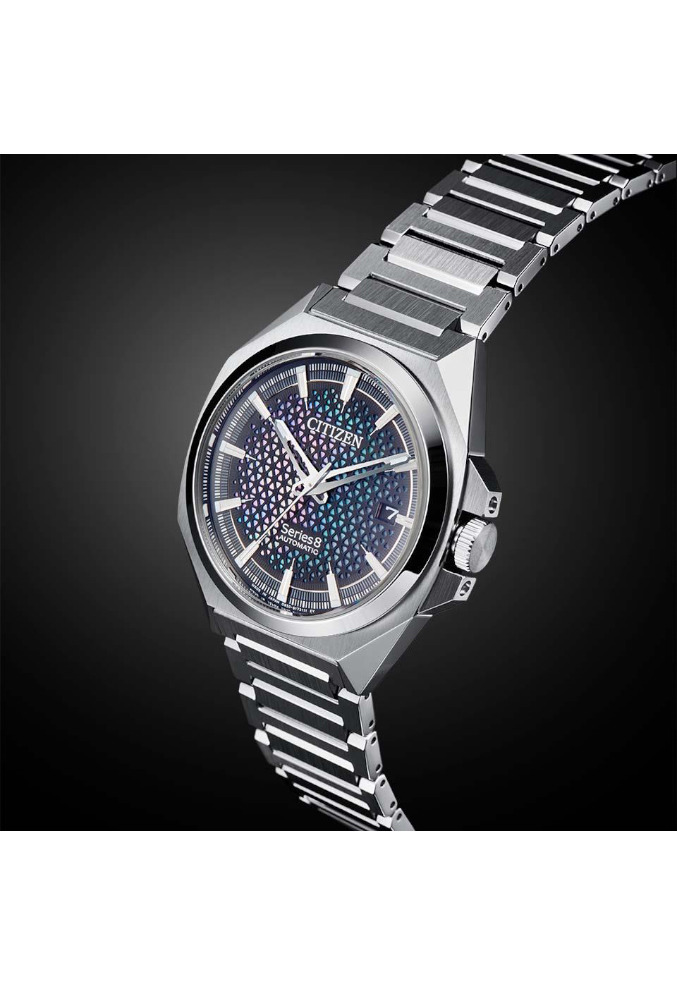 萬年鐘錶 - Citizen 星辰錶 series 8系列830款  絢麗經典不鏽鋼款機械男錶  NA1010-84X  錶徑40MM