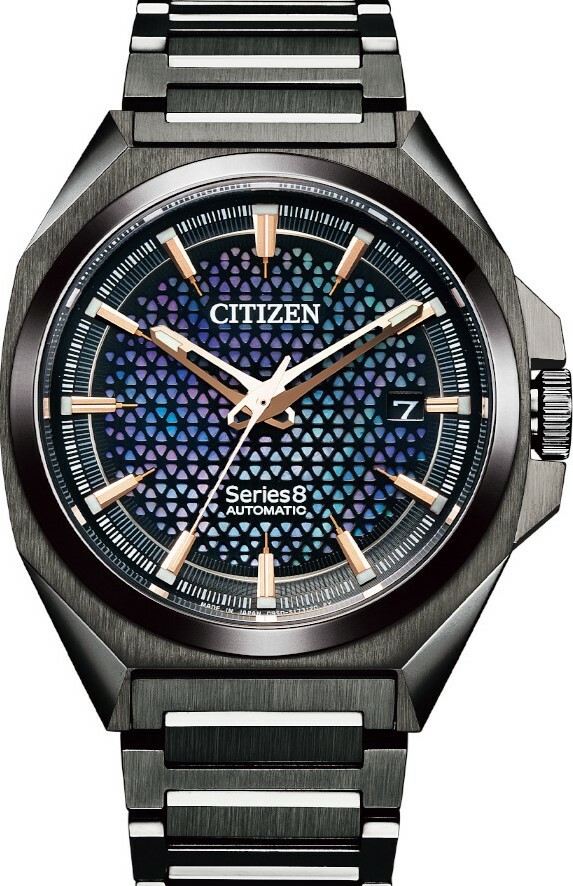 萬年鐘錶 - Citizen 星辰錶 series 8系列830款  絢麗全黑款經典不鏽鋼款機械男錶  NA1015-81Z  錶徑40MM