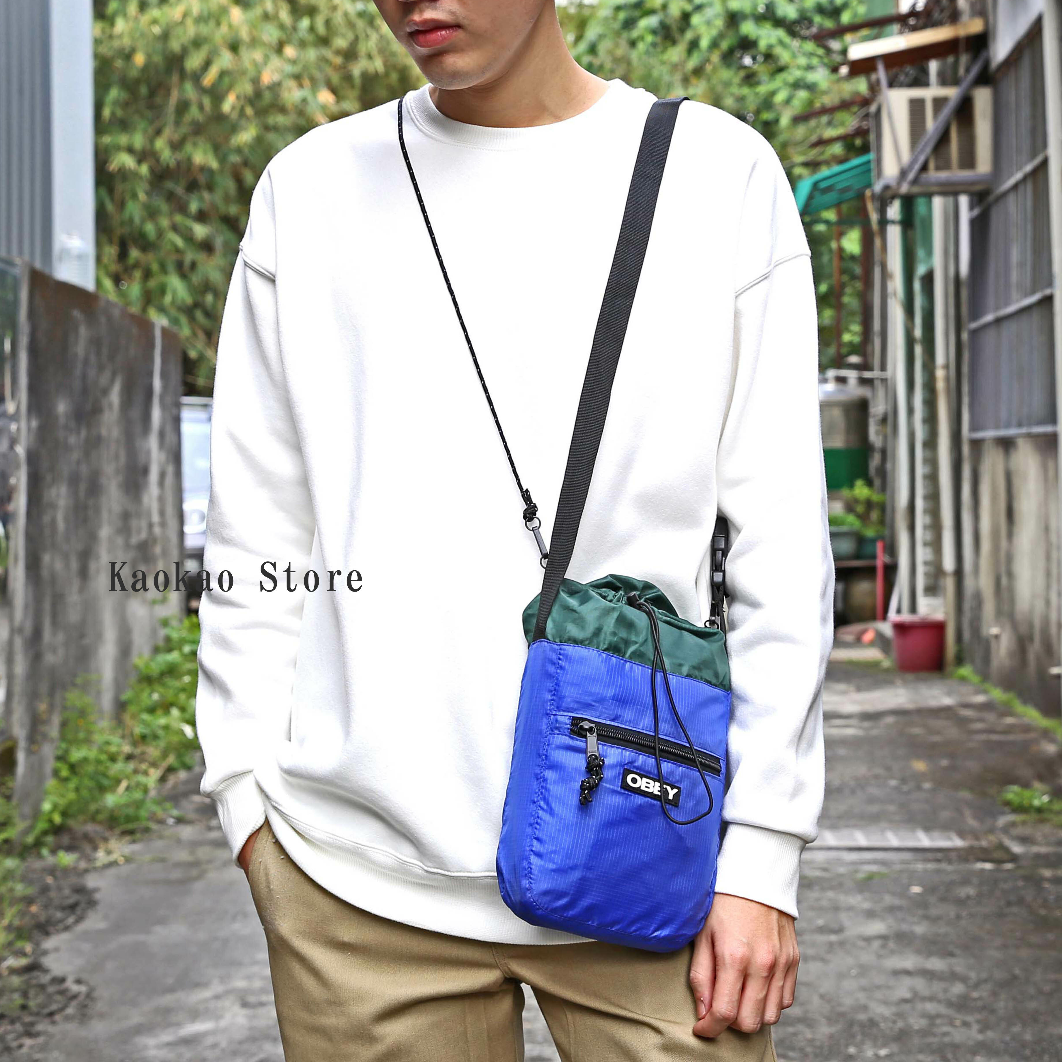 obey commuter cinch bag 寶藍 水桶肩背包 斜背圓筒包