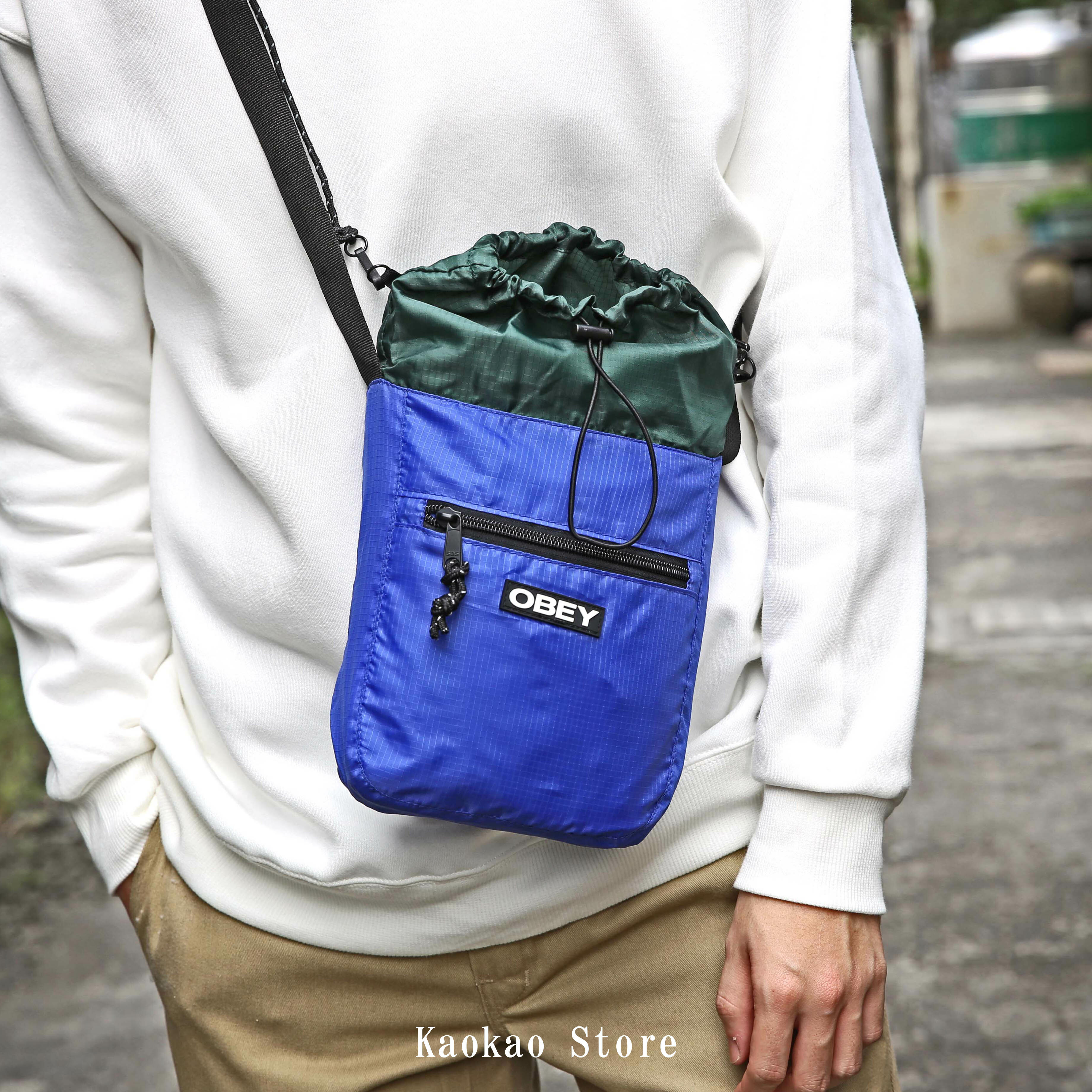obey commuter cinch bag 寶藍 水桶肩背包 斜背圓筒包