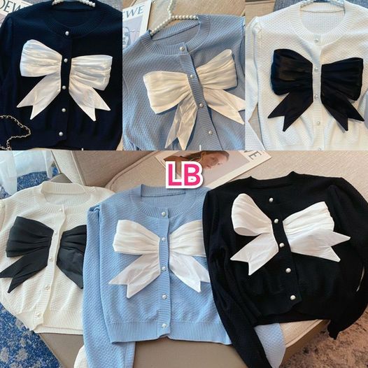 (現貨) LBK-2280 女裝針織蝴蝶結外套
