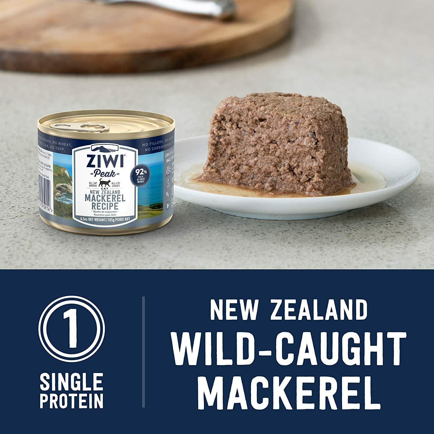 ZiwiPeak Canned Wet Cat Food - Mackerel 185g x 12