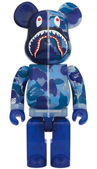 BE@RBRICK CLEAR ABC CAMO SHARK 100％ 400％ (Ready Stock)