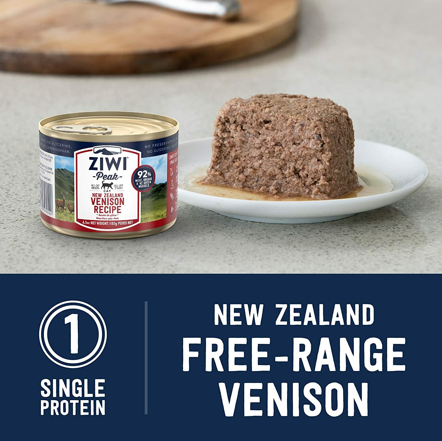 ZiwiPeak Canned Wet Cat Food - Venison 185g x 12