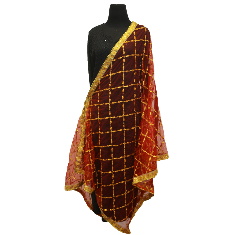 Women Multicolour Full Embroidered Dupatta05