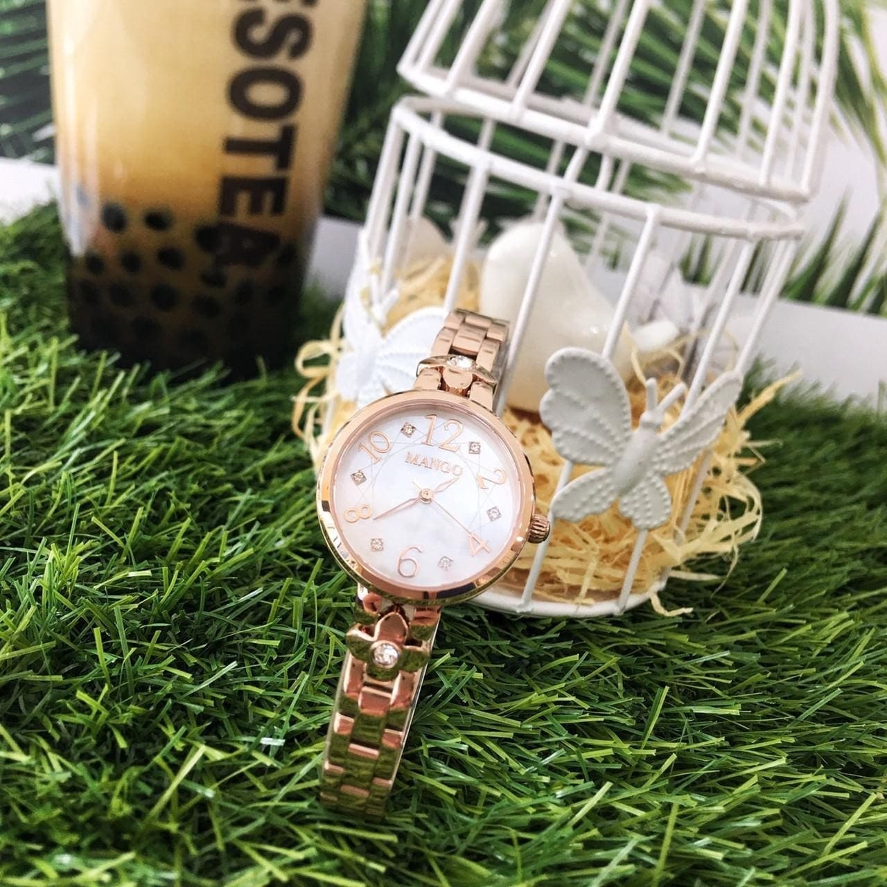 【MANGO】典雅純淨時尚腕錶 MA6666L-81R 28mm 現代鐘錶