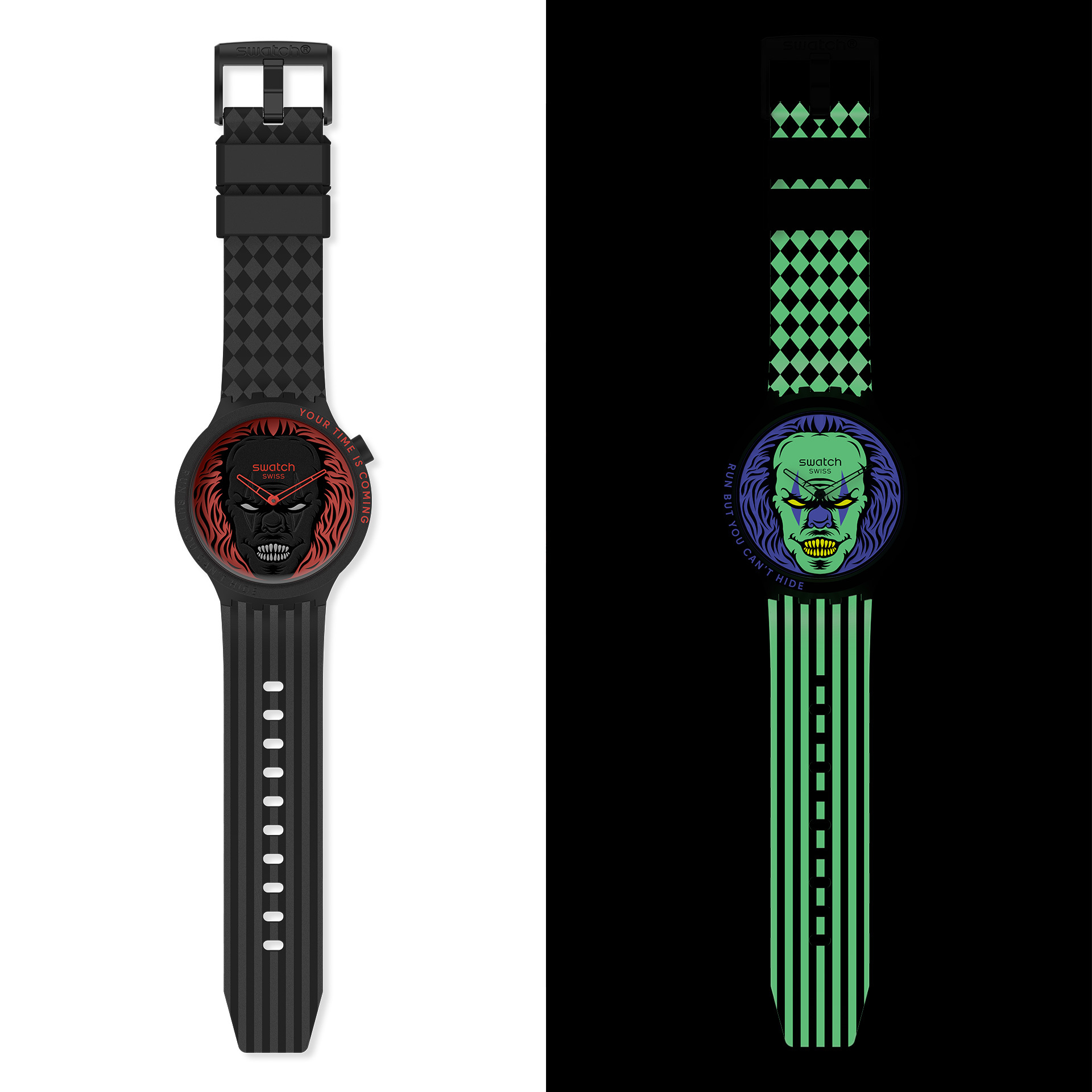 【Swatch】Halloween 萬聖節系列尖叫时刻學生潮流 SB01B128 47mm 現代鐘錶