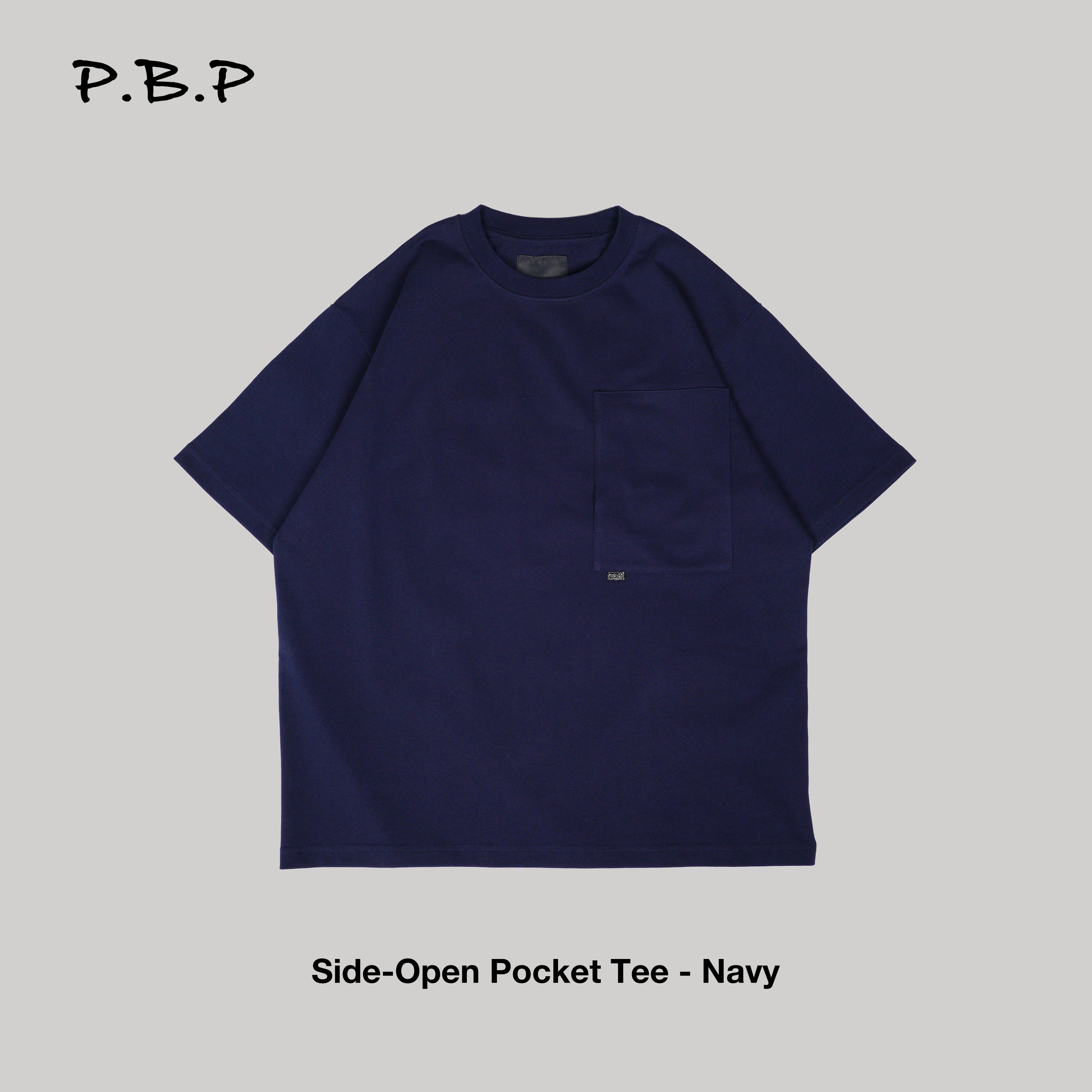 Side-Open Pocket Tee - Navy