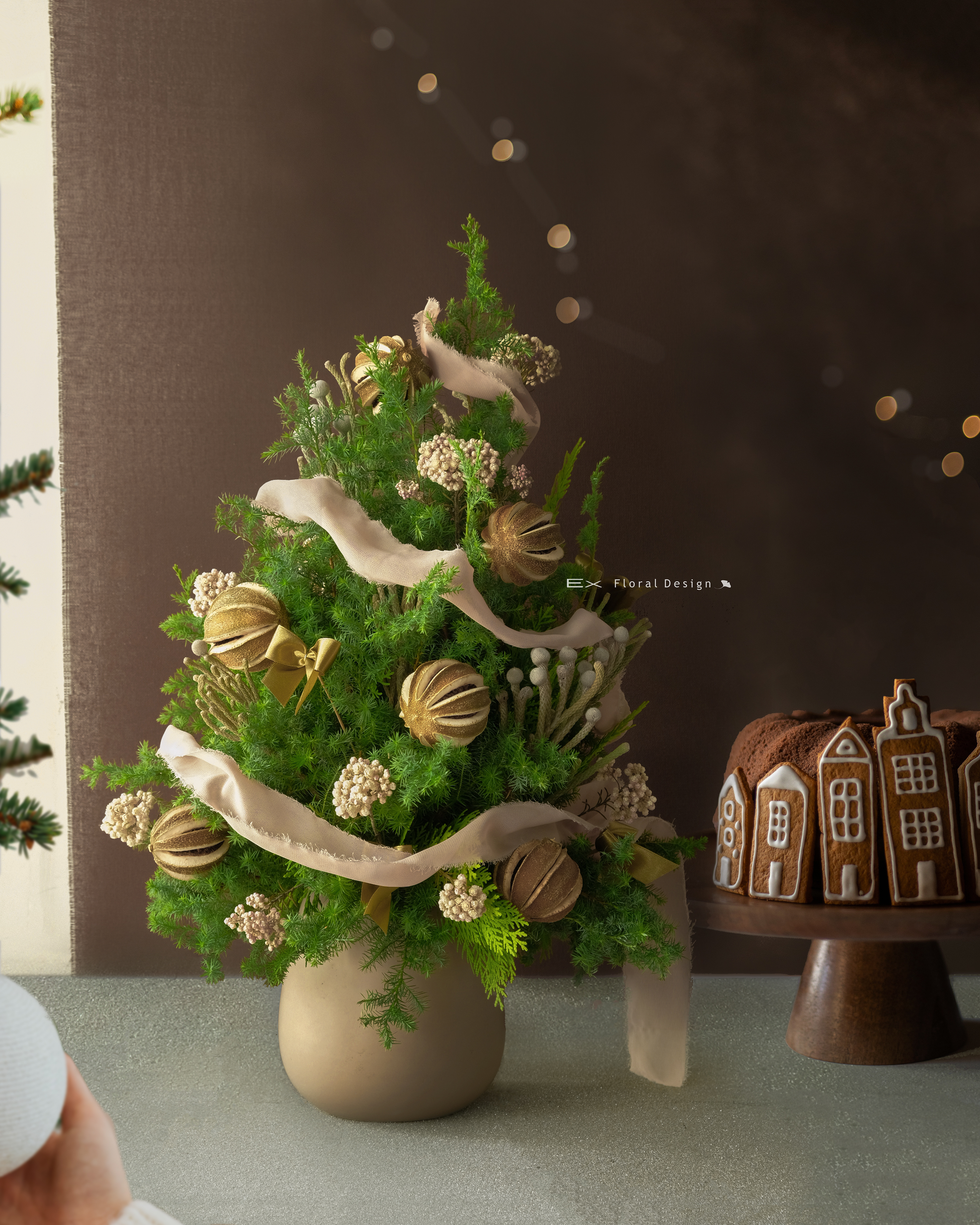 花藝教學 - 絲滑の榛果毬 ” 聖誕樹  授課日期 : 12/22 , 12/25
