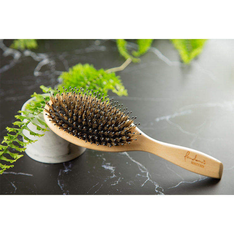 櫸木氣墊豬鬃梳(大)