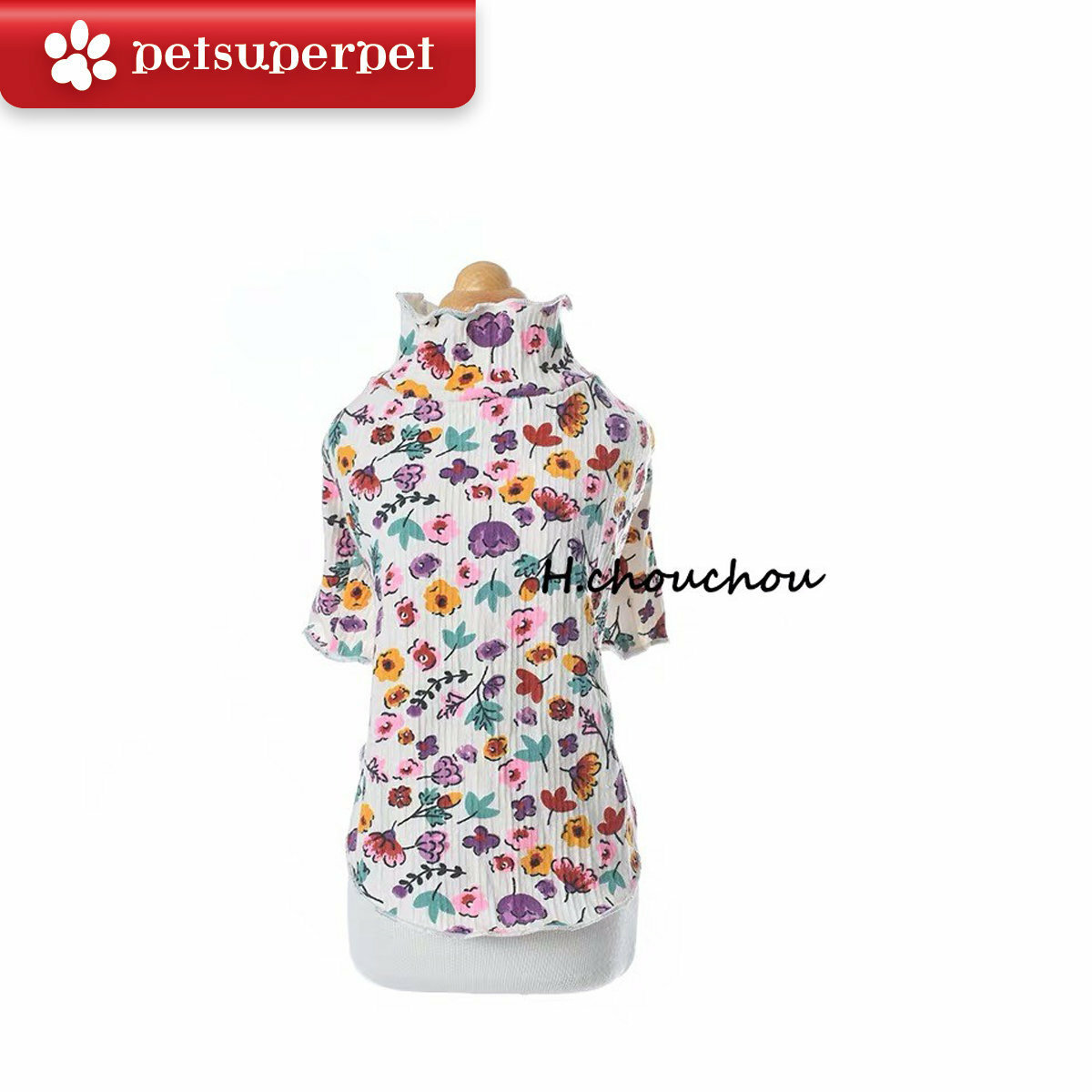 H.CHOUCHOU 田園碎花衫 -白色 (多款尺寸) (平行進口貨品)