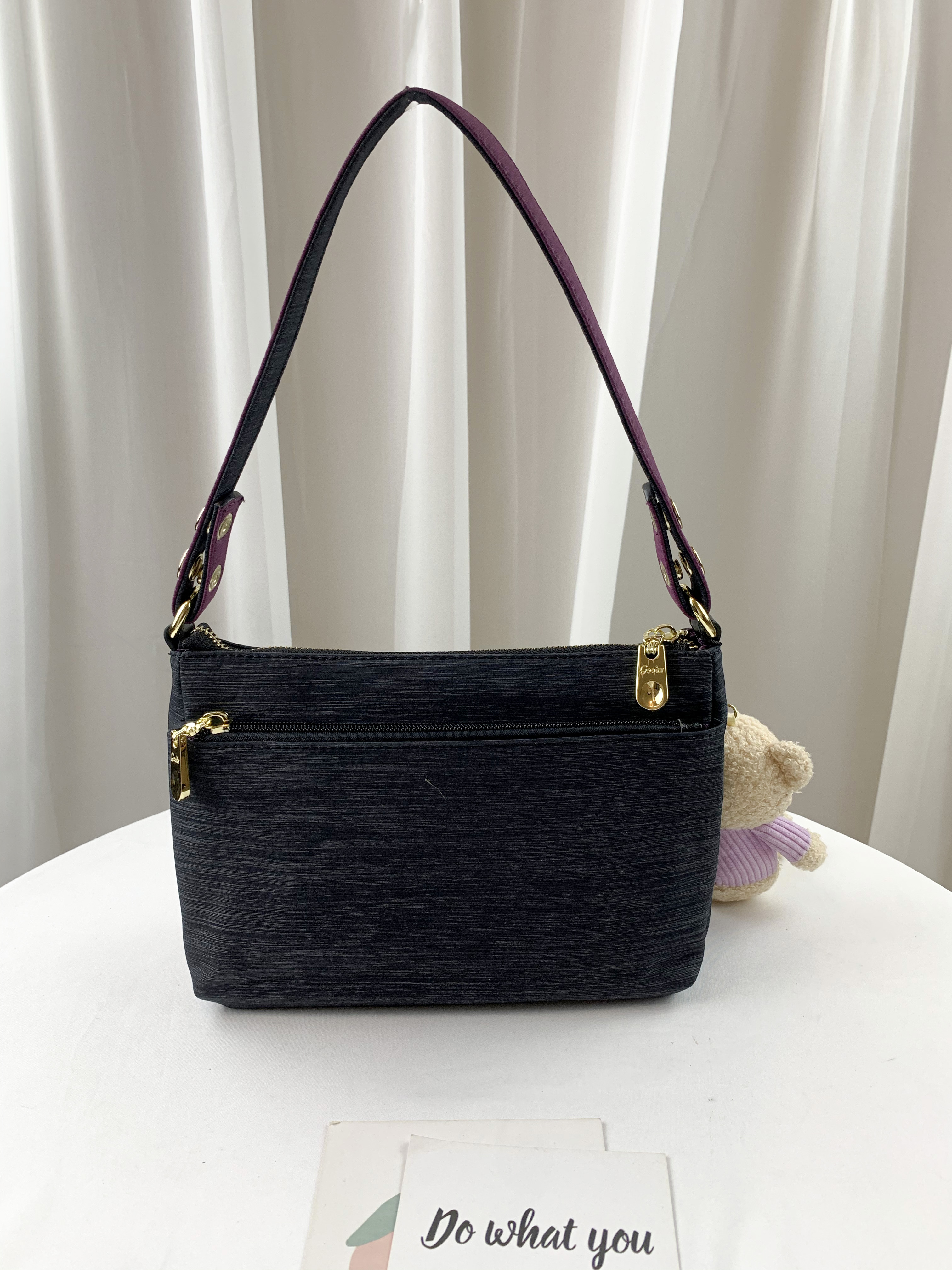 GOODS 黑紫拼色 防潑水肩背包 / 側背包  #2563