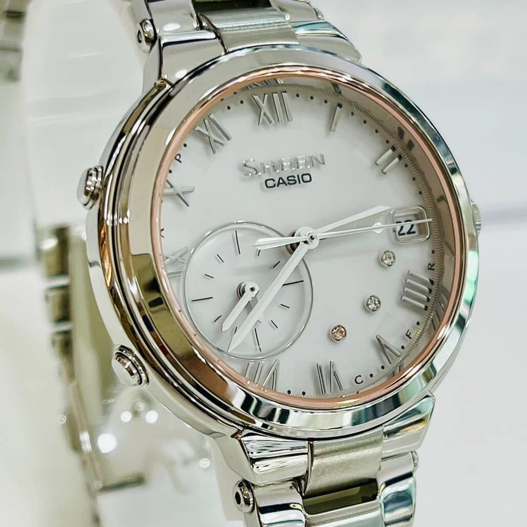 【CASIO 卡西歐】SHEEN 系列 TIME RING 藍牙技術智慧錶 SHB-200AD-4A 35mm 現代鐘錶