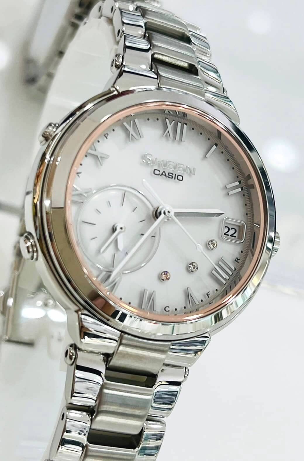 【CASIO 卡西歐】SHEEN 系列 TIME RING 藍牙技術智慧錶 SHB-200AD-4A 35mm 現代鐘錶